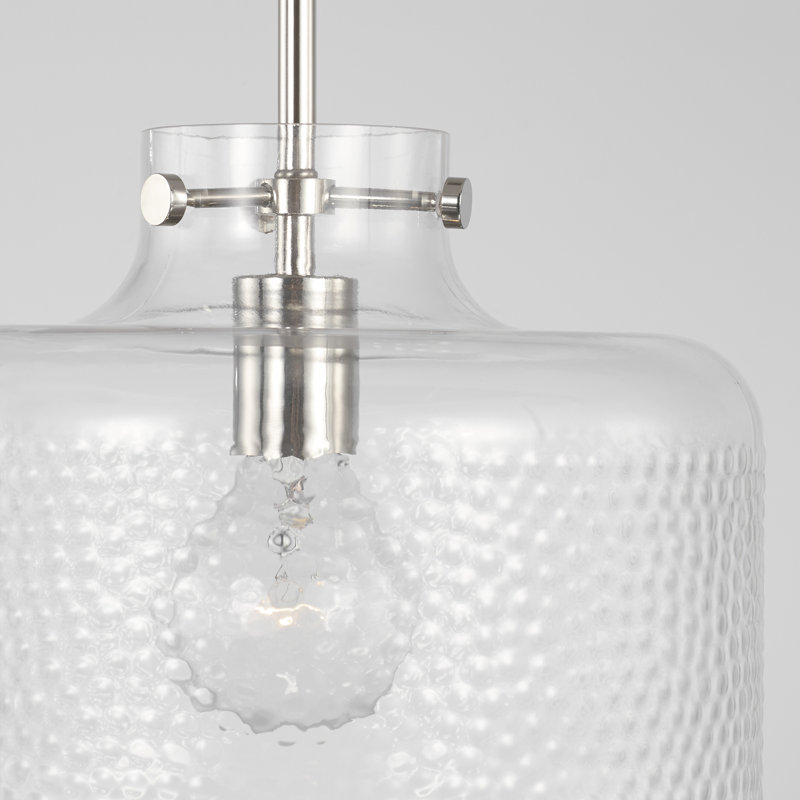 Luminaire suspendu simple à 1 lumière Brighton, Argent
