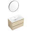 Meuble-lavabo moderne en chêne 30 po avec lavabo en céramique et 2 tiroirs à fermeture en douceur-408496771-408496782