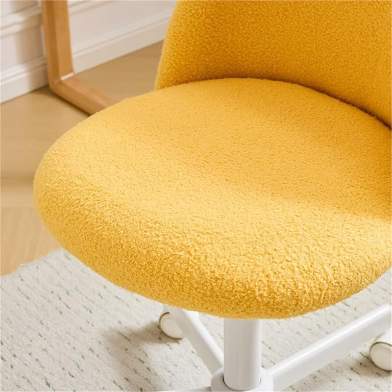 Mignon fauteuil de bureau sans accoudoirs VINGLI, Jaune œuf ensoleillé