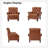 Alesha 36.5"W Traditional Cowhide Genuine Leather Accent Chair with Tufted Back-906151126