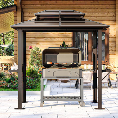 8 Ft. W X 5 Ft. D Aluminum Patio Grill Gazebo