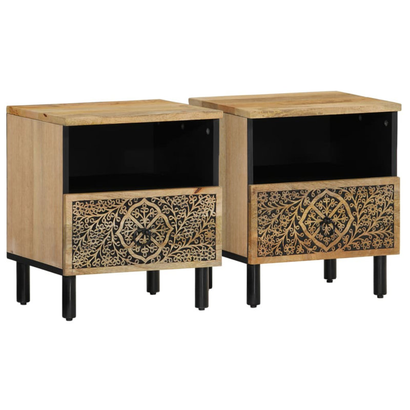 Chandrima 40cm W Iron Bedside Table