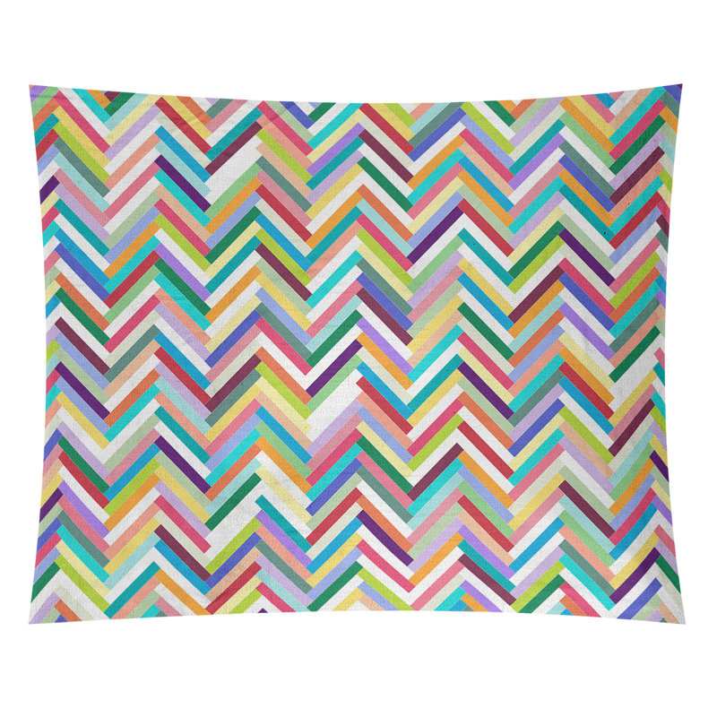 Tapisserie murale chevrons, H 88 po x l 104 po, Arc-en-ciel