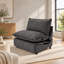 Chaise rembourrée sans accoudoirs en tissu de lin moderne-122850637