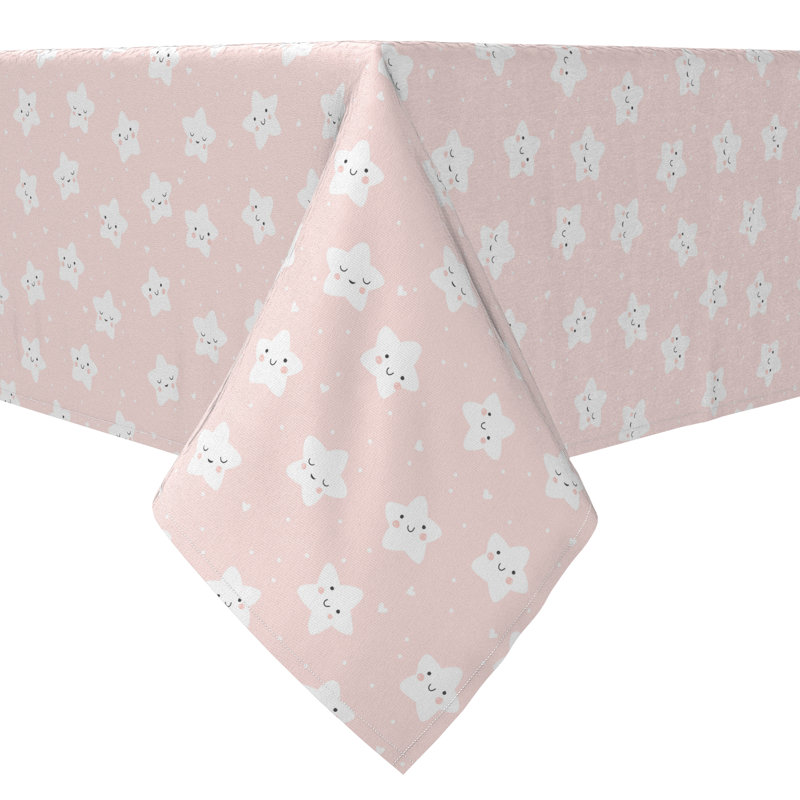 Rectangular Geometric Cotton Twill Tablecloth, 120" L x 60" W