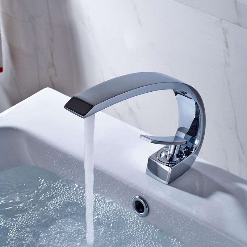 Single Handle Brass Bathroom Sink Faucet, Chrome