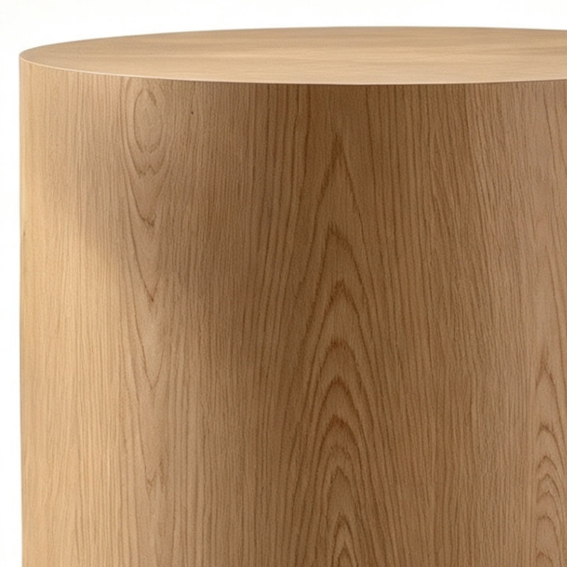 Ensemble de 2 tables basses gigognes, table d'appoint ronde en bois, table ronde décorative moderne pour petit espace, mobilier d'appartement de chambre à coucher de salon, bois naturel