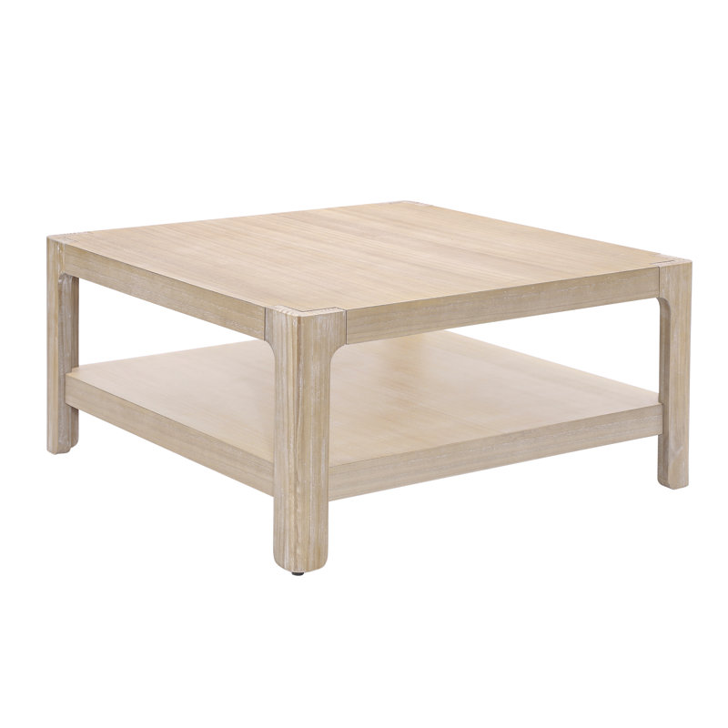 Catina Modern Farmhouse Coffee Table with Soft Rounded Silhouette, Natural