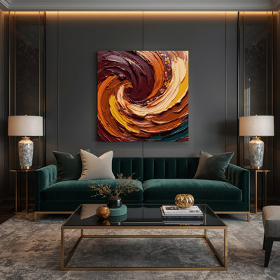Thanksgiving Abstract autumn colours Red Canvas Wall Art