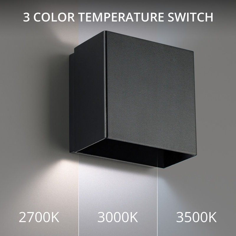 1 - Light LED Flush Mounted Sconce, Black, 3000K