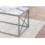 Ensemble de table, ensemble de 3 pièces, café, bout, côté, décor, salon, stratifié aspect marbre blanc, métal gris