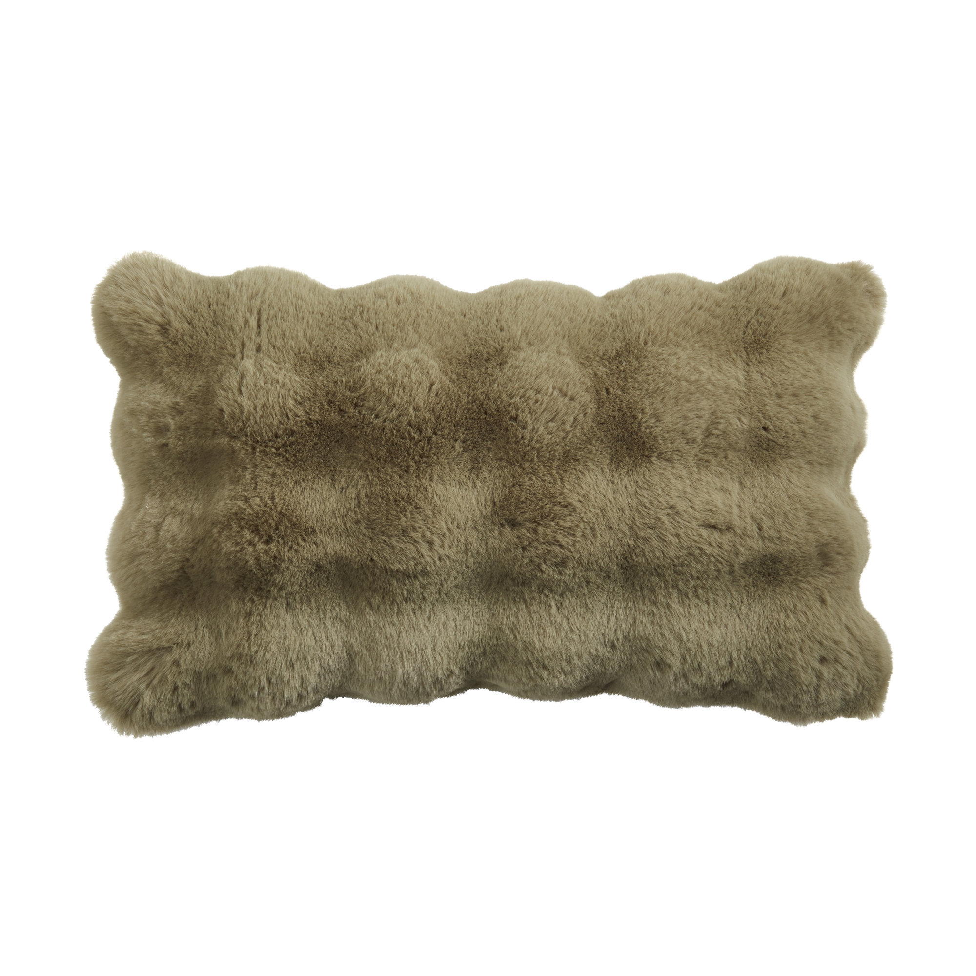 Cozy Bubble Faux Fur Pillow Cover, Sage, Down, Rectangle 12" H x 20" W