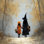«Golden Path with Witches», art mural sur toile tendue