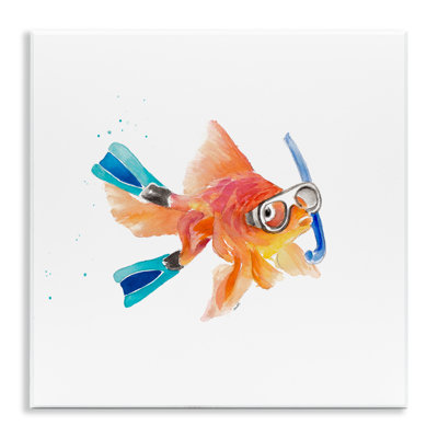 Goldfish Pet Snorkel Gear Wall Plaque Art by Lanie Loreth