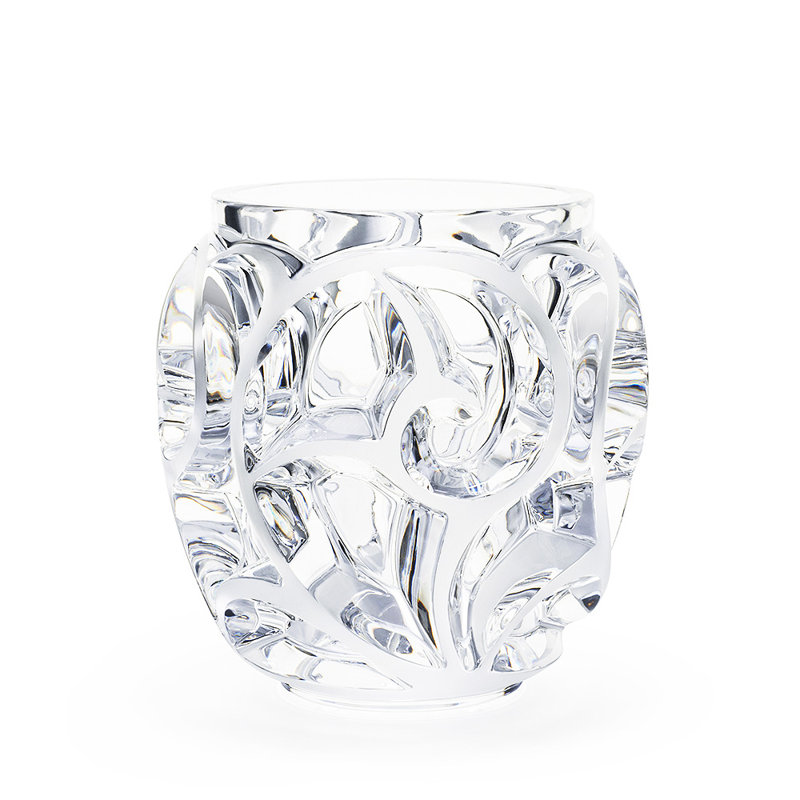 Tourbillons Handmade Crystal Table Vase, 10.51" H x 9.45" W x 9.45" D, Clear