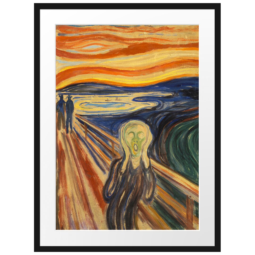 Gerahmter Kunstdruck The Scream II von Edvard Munch