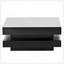 Design minimaliste ultrabrillant avec lumières DEL, table basse carrée à 2 niveaux, table centrale pour le salon, 31,5 po x 31,5 po x 14,2 po, noir