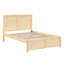 Structure de lit double, style contemporain, bois de pin naturel, rails et plateforme avec lit gigogne, taille, lattes de la tête de lit