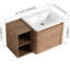 Meuble-lavabo mural 36 po avec lavabo en céramique blanche, tablettes de rangement, 1 porte à fermeture en douceur, emballage Kd, contreplaqué, design contemporain, compartiments multiples faciles à nettoyer, charnières dissimulées-32805504
