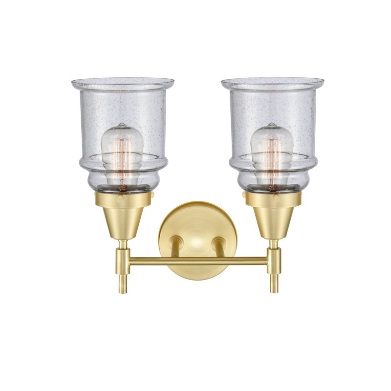 Éclairage pour meuble-lavabo à 2 lumières à intensité variable Gayle, Ampoule incandescente rétro de 60 watts, Grainé