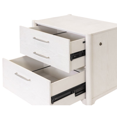 Modern Wood Lateral File, Office Storage File Drawer, Locking Drawer, Fully Assembled, White
