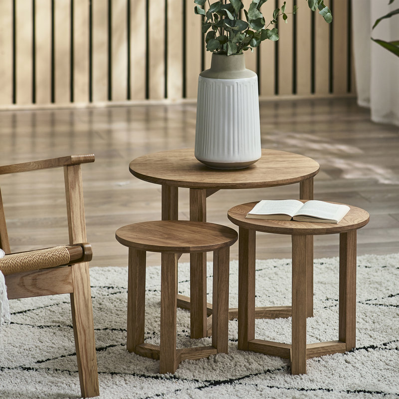 Analin Trestle Nesting Tables, Brown