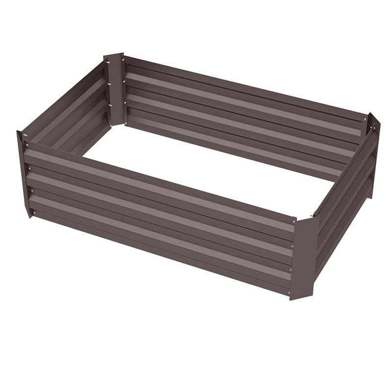 Brunswick Metal Planter Box, 30cm H x 100cm W x 60cm D, Brown