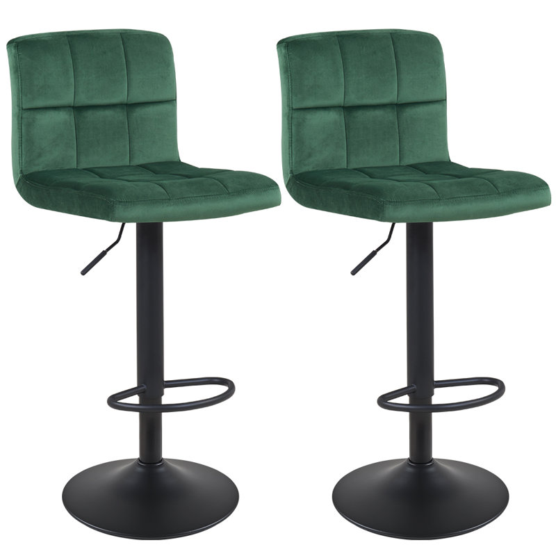 Annease Adjustable Height Bar Stool, Dark Green