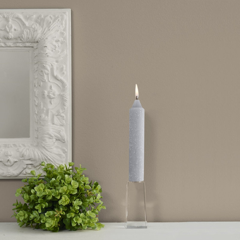 Timberline Collenette Dinner Candle Taper, Platinum, 7" H x 1.25" W x 1.25" D