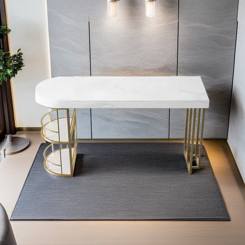 Table de bar en marbre Light Light, Doré, H 39,3 po x L 70,8 po x l 17,7 po