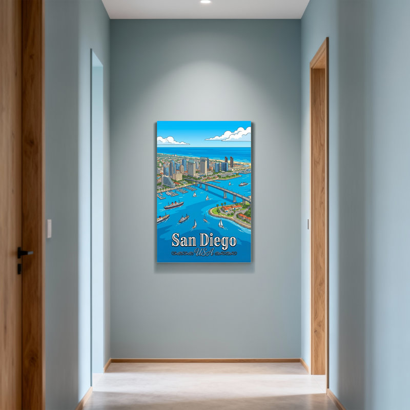 Paysages pittoresques et urbains de San Diego, H 36 po x l 24 po
