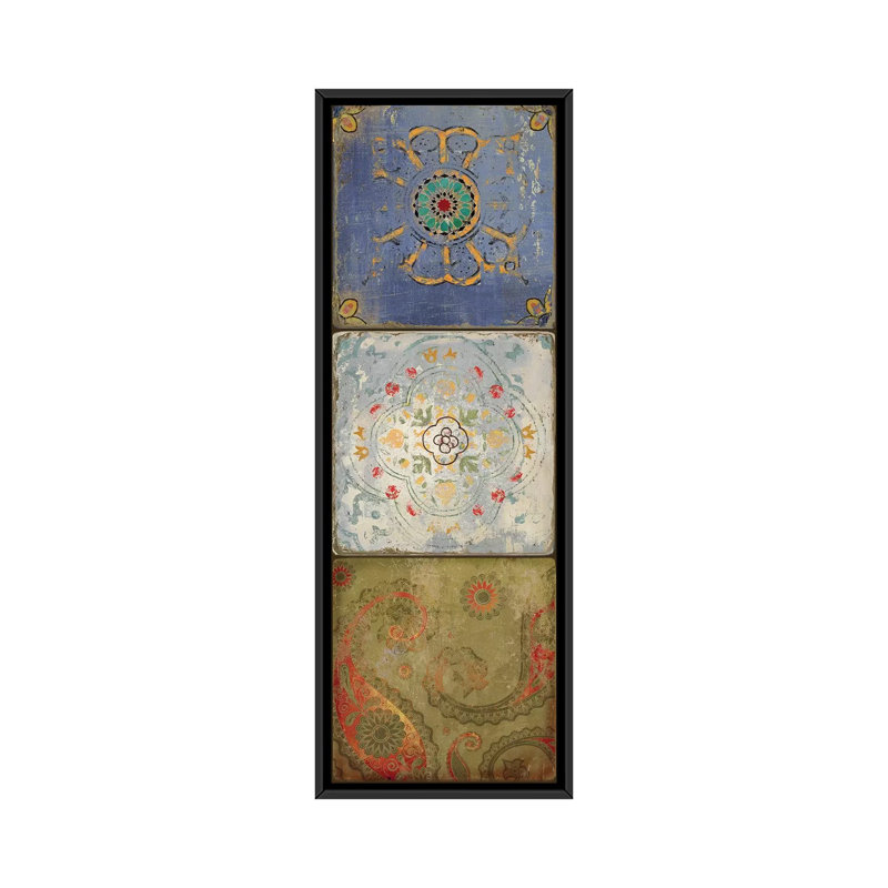 « scarboro fair i » par pi studio, reproduction d’art sur toile tendue, H 36 po x l 12 po x P 1,5 po, Cadre noir