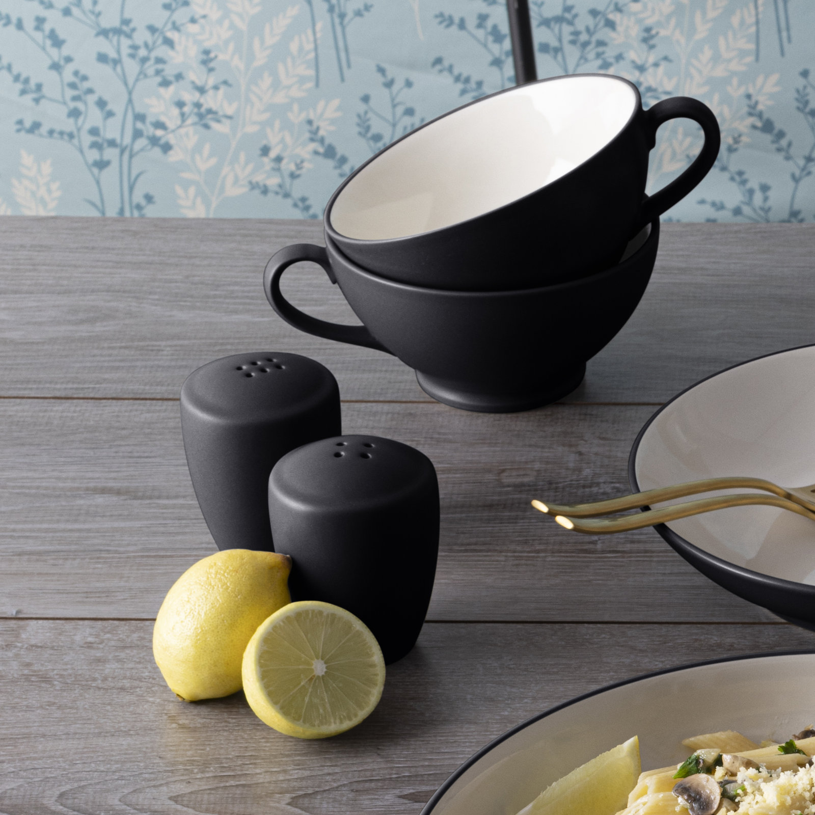 Noritake Colorwave Salt and Pepper, 3-3/8", Graphite