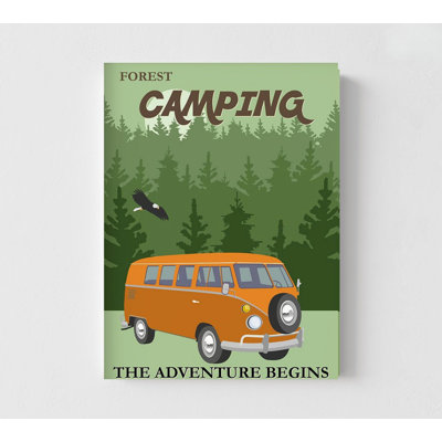 Affiche de tente de camping rétro, impression de tente de camping rétro, décor de salle de jeux pour enfants, œuvre d'art de maison dans les arbres pour enfants, idée de cadeau pour amoureux de la nature