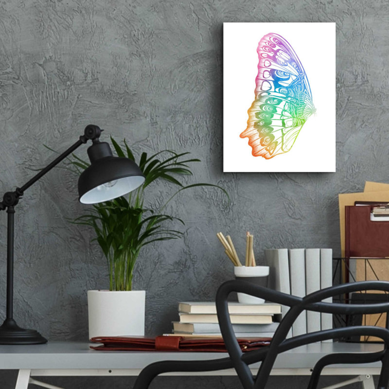 «Butterfly Wing Watercolor» par Rachel Caldwell, art mural en verre acrylique, H 16 po x l 12 po x P 0,13 po