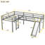 Lit mezzanine simple en L avec échelle et toboggan, gris-1347681842