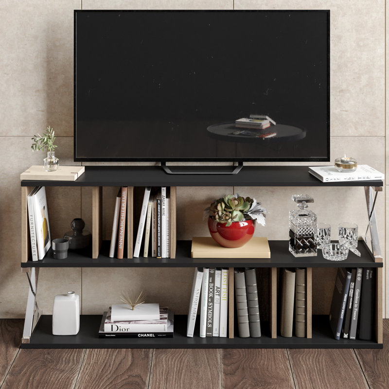 Albeiro 55" TV Stand for TVs up to 65", Black