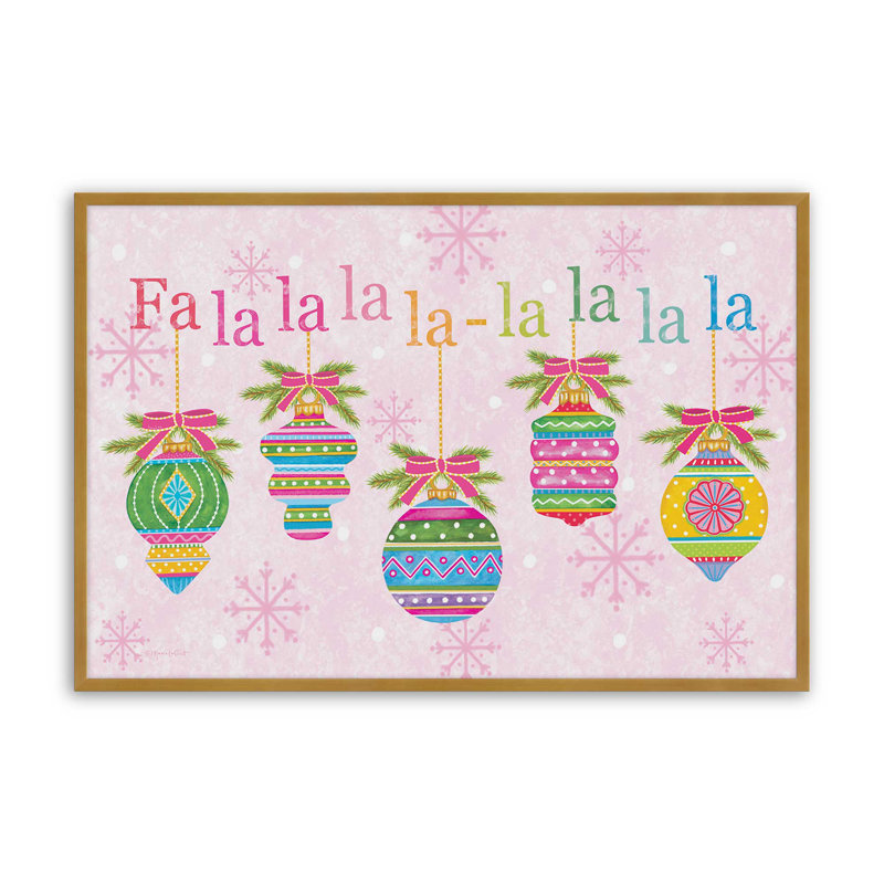 Fa Fa La La Ornaments II par Annie Lapoint, reproduction d'art, 25.5" H x 37.5" W, Open Corner Framed Print Paper without Mat
