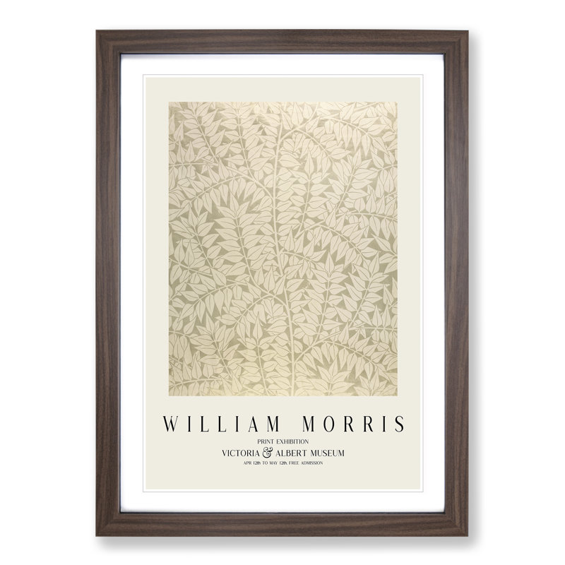Branch by William Morris - Picture Frame Art Prints, 48cm H x 36cm W x 2cm D, Walnut