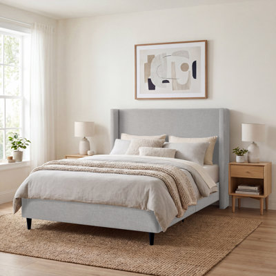 Ana Upholstered Wingback Platform Bed