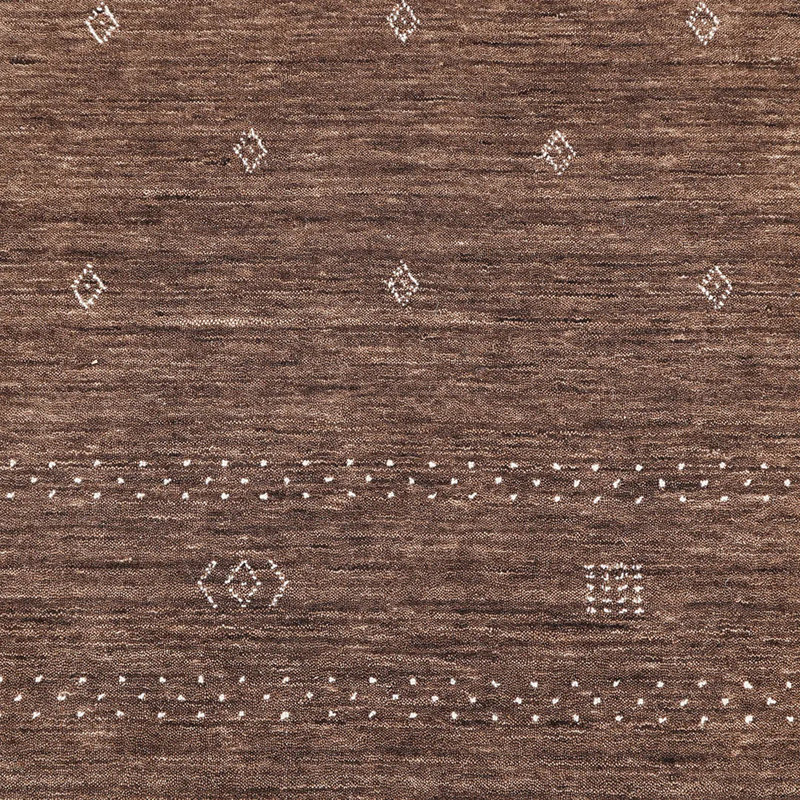 Simi Hand Knotted Cotton/Wool Southwestern Area Rug, Dark Brown, Rectangle 5' x 8'
