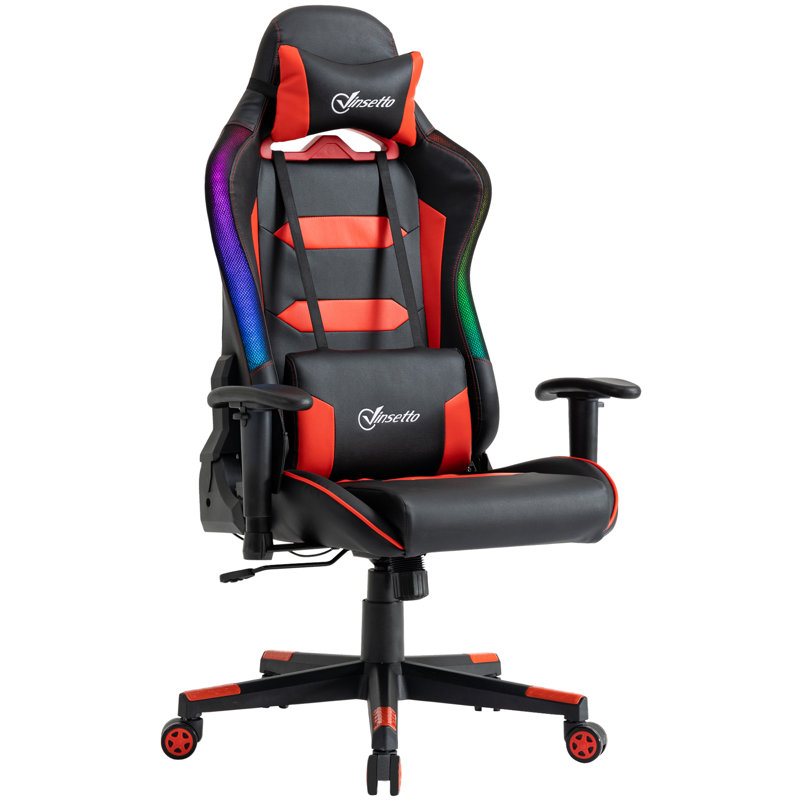Chaise de bureau Vinsetto Racing avec lumière DEL RVB