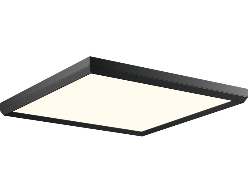 Plafonnier encastré en acrylique Skylight, Gris foncé satiné, H 1,9 po x l 17,7 po x P 17,7 po