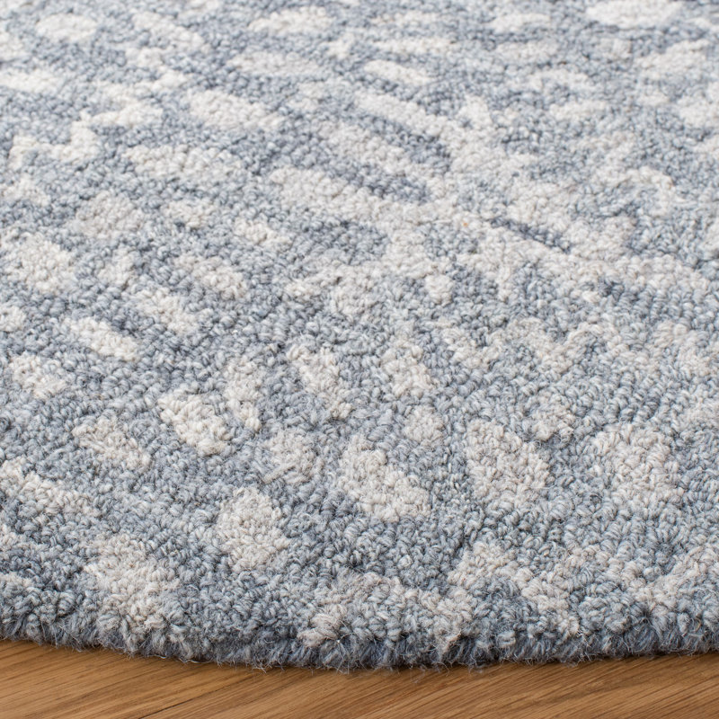 Geometric Handmade Tufted Wool Light Grey Area Rug, Runner 2'3" x 9'