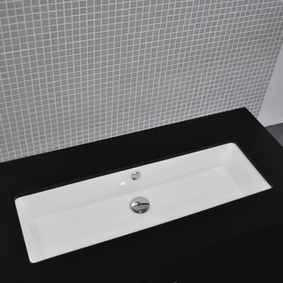 LACAVA Aquagrande 13.375'' White Porcelain Rectangular Bathroom Sink with Overflow