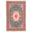 Hand Knotted Wool Area Rug in Green And Red