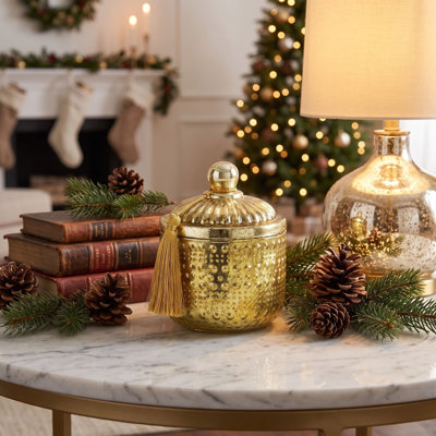 Bougie en verre avec couvercle Frosted Woods