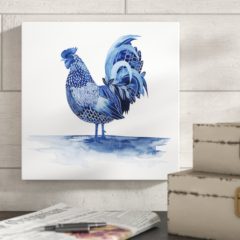 Cobalt Farm Animals IV by Grace Popp - Wrapped Canvas Painting, 30cm H x 30cm W