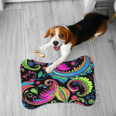 Tapis noir à motif cachemire noir - 1 pièce