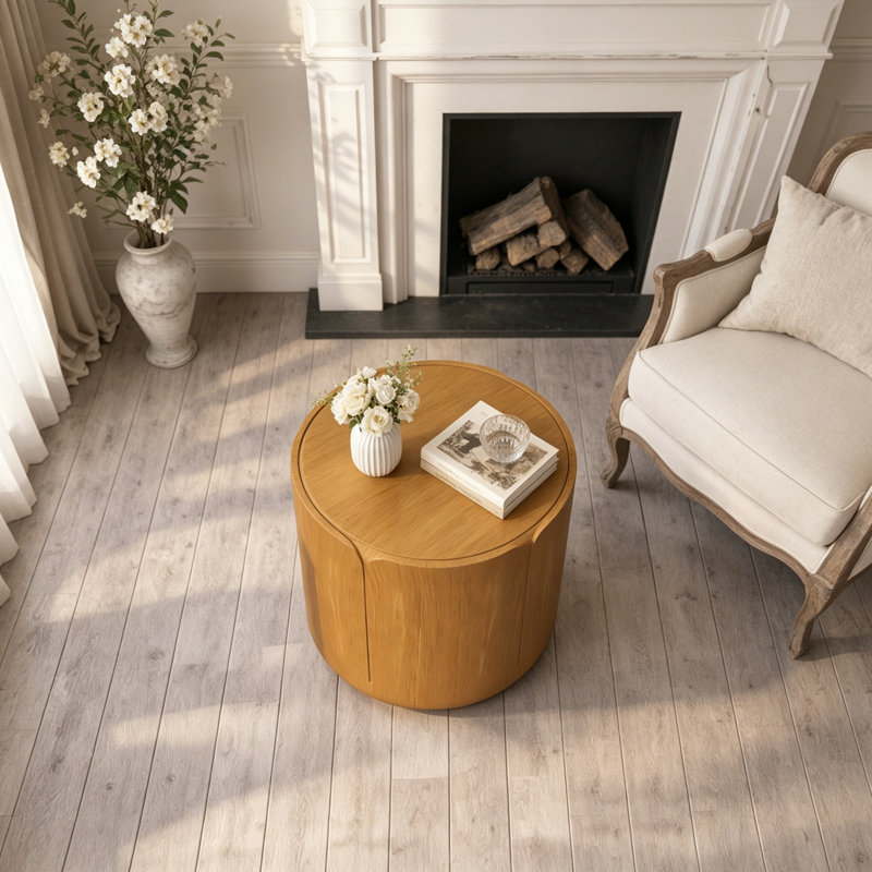 Table d'appoint ronde d'extérieur d'intérieur, Natural
